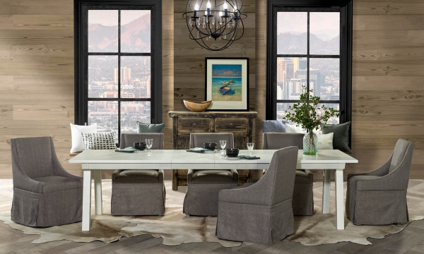 Picture of Miller White 7-Piece Dining Set with Castered Dining Chairs