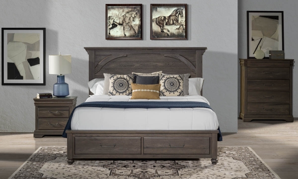 Picture of Vista Gray Oak 4-Piece King Storage Bedroom Set