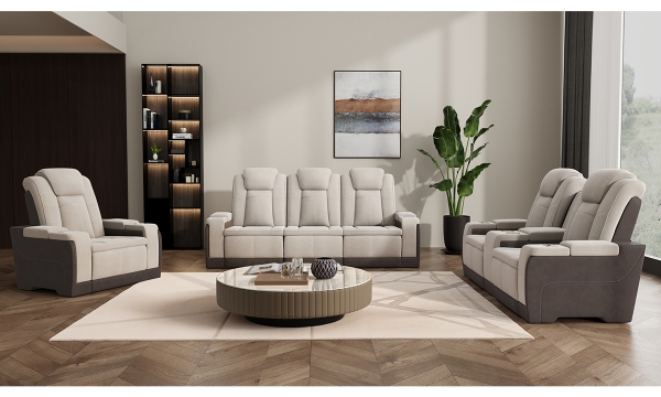 Picture of Lex Two-tone 3-Piece Reclining Sofa Set