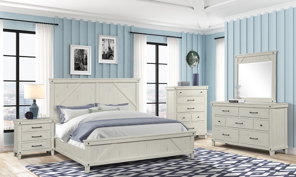 Picture of Spruce Creek White 4-Piece King Panel Bedroom Set