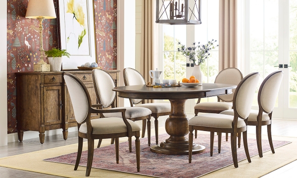 Picture of Ansley Cinnamon 8-Piece Round Dining Set