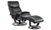 Picture of Dawson Black Leather Recliner and Ottoman
