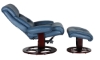 Picture of Dawson Blue Leather Recliner and Ottoman