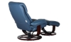 Picture of Dawson Blue Leather Recliner and Ottoman