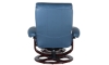 Picture of Dawson Blue Leather Recliner and Ottoman