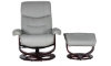 Picture of Dawson Light Gray Leather Recliner and Ottoman