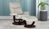 Picture of Dawson Ivory Leather Recliner and Ottoman