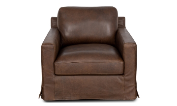 Picture of Slipcovered Maple Leather Chair