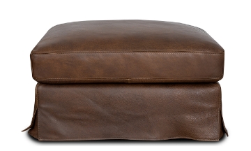 Picture of Slipcovered Maple Leather Rectangle Ottoman