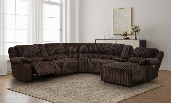 Picture of Haven Brown 7-Piece Power Chaise Sectional