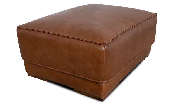 Picture of Dalton Bourbon Leather Rectangle Ottoman