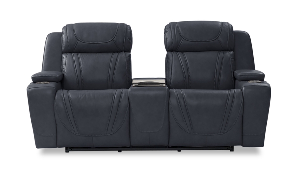 Picture of Jet Set Blue Leather Power Loveseat