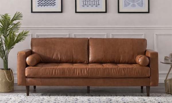 Picture of Maebelle Coach Leather Sofa