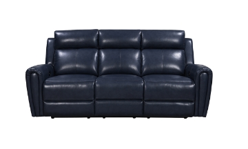 Picture of Jonathan Blue Leather Power Sofa