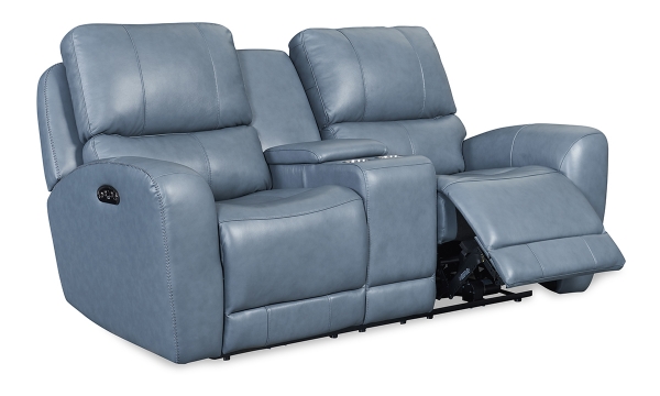 Picture of Bel Air Blue Leather Dual Power Loveseat