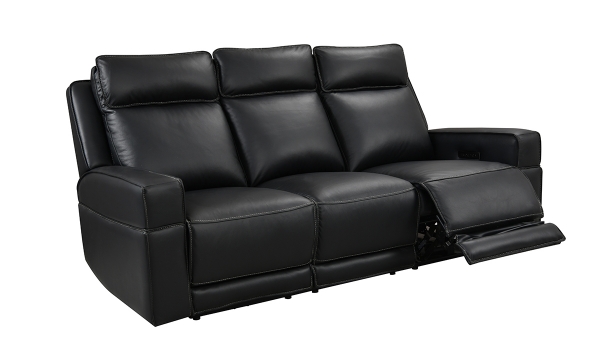 Picture of Valley Black Leather Dual Power Sofa