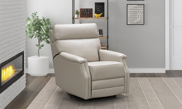 Picture of Luca Dove Leather Dual Power Recliner