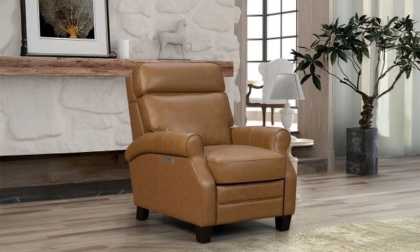 Picture of Remi Honey Leather Power Head Up Recliner