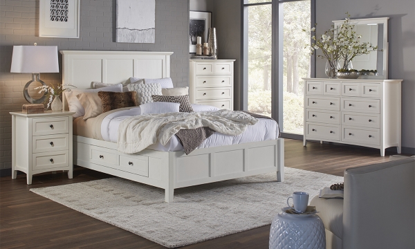 Picture of Paragon White King Panel Storage Bed