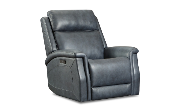 Picture of Bergman Navy Leather Power Swivel Glider