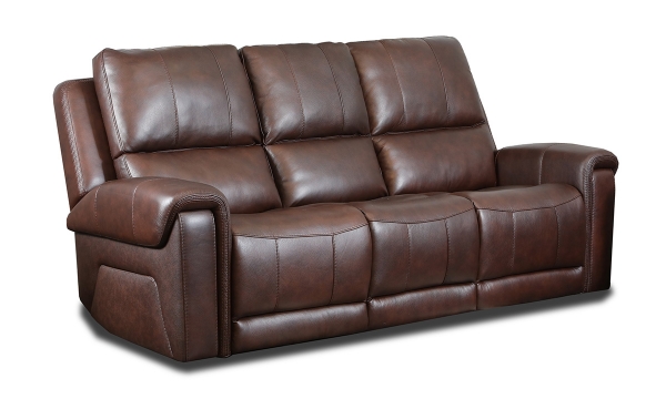 Picture of Burton Walnut Leather Triple Power Sofa