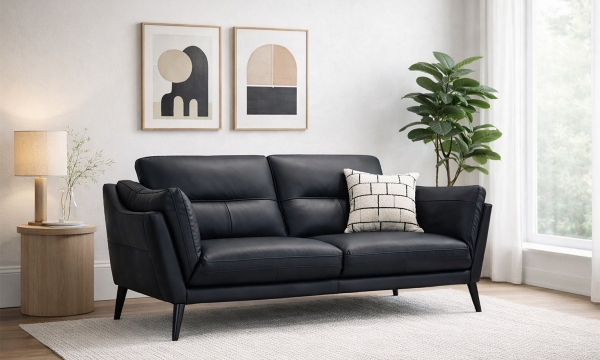 Picture of Franz Black Leather Sofa