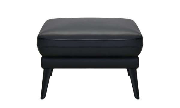Picture of Franz Black Leather Rectangle Ottoman