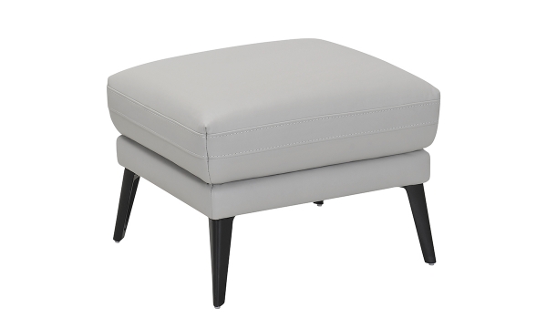 Picture of Franz Gray Leather Rectangle Ottoman