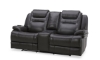 Picture of Keaton Chocolate Leather Power Console Loveseat