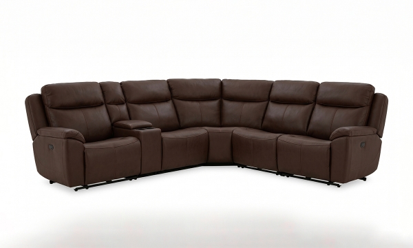 Picture of Aries Sienna Leather 6-Piece Reclining Sectional