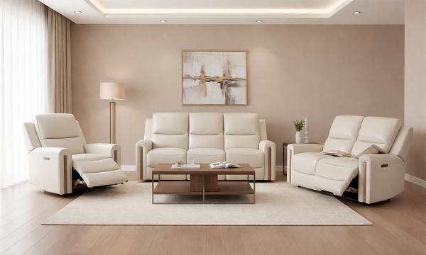 Picture of Leather Power 3 Piece Sofa Set