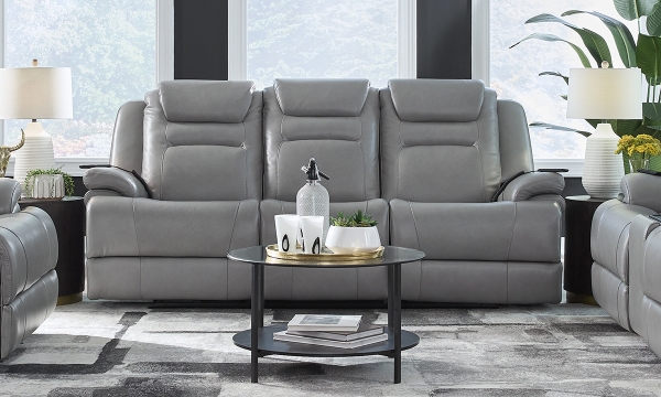 Picture of Keaton Gray Leather Power Sofa