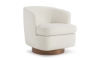 Picture of Noah White Curved Arm Swivel Accent Chair